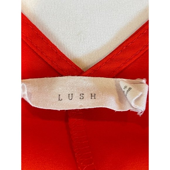 Lush Womens Cold Shoulder Blouse Top Short Sleeve V Neck Red Size X Small - Picture 6 of 6